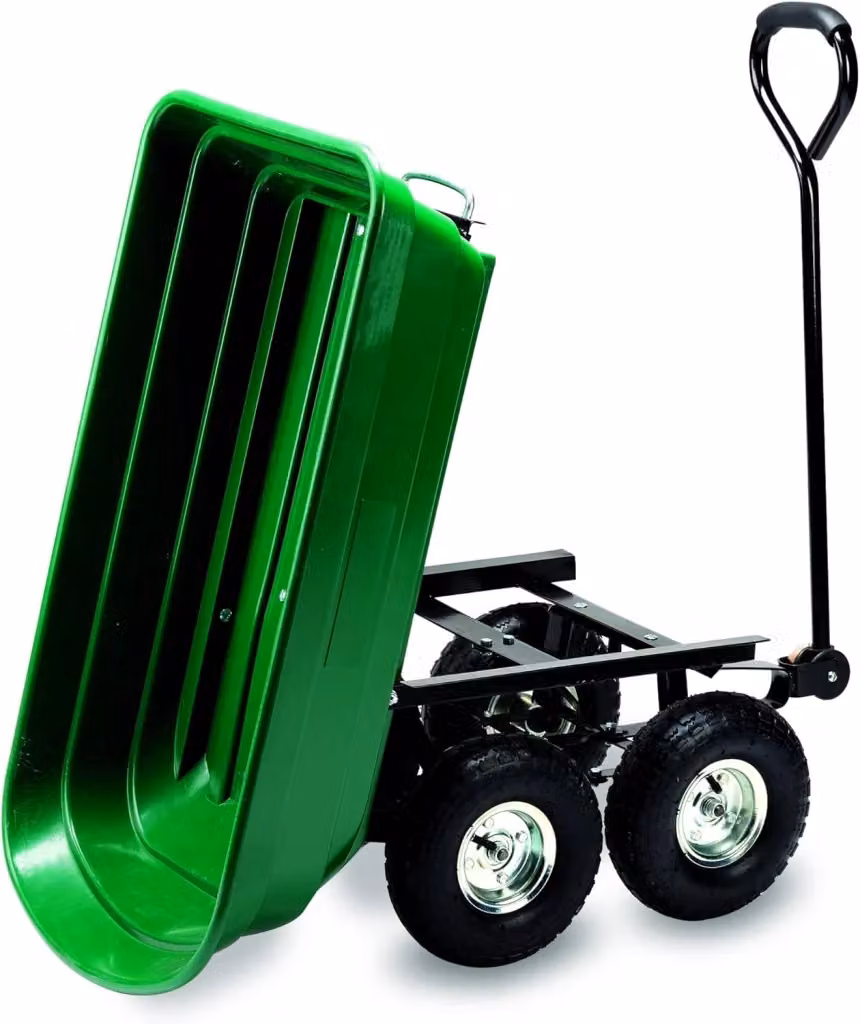 Carrello da giardino con vasca ribaltabile Garden Friend verde in metallo e plastica – 2