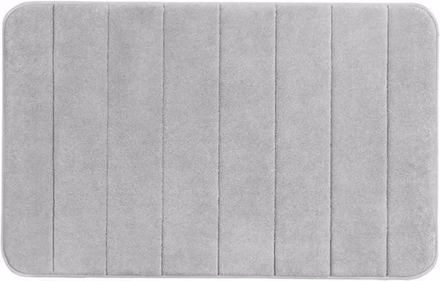 Tappetino da bagno Wenko in memory foam antiscivolo a righe grigio L: 50 cm, P: 80 cm