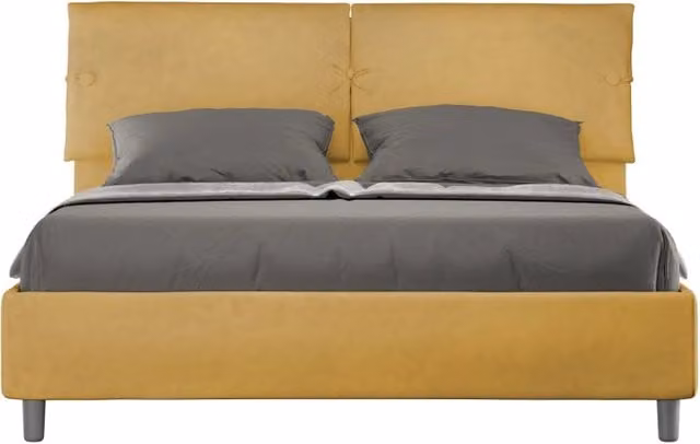 Letto imbottito Matrimoniale 160x190 cm Sleeper - Senza rete,Microfibra,Ocra