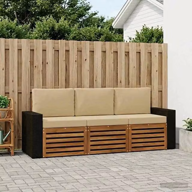 Set divani 3 pz Legno di Acacia Massello 3383974