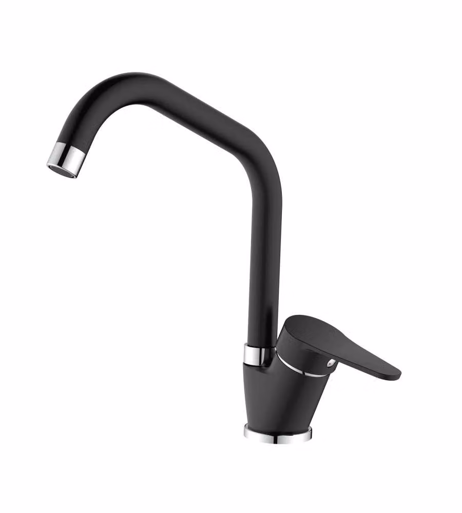 IDRO BRIC Miscelatore lavello bocca alta nero opaco 295mm - Risparmio acqua