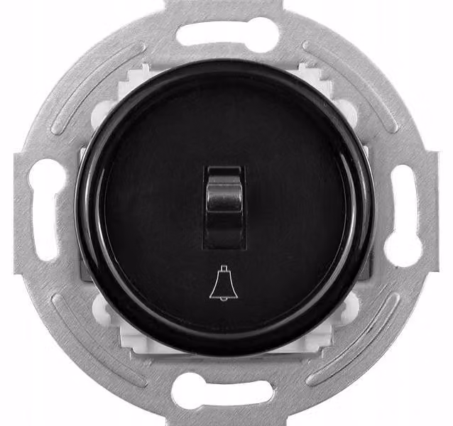 TG ELECTRO TG-RE-111B: Interruttore a campana rotondo da parete, colore nero, materiale: plastica