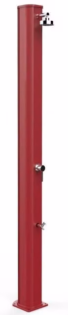 Doccia Solare Big Jolly Arkema Design in Alluminio con Lavapiedi, Colore Rosso, 40 Litri