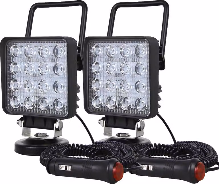 Luce da lavoro, fascio combinato, alta luminosità, 2 proiettori da 48W