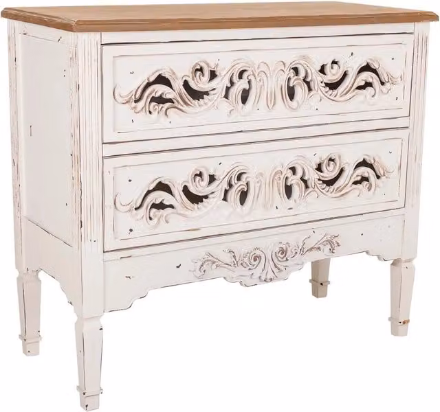 Cassettiera in legno bianco 86x38x76h