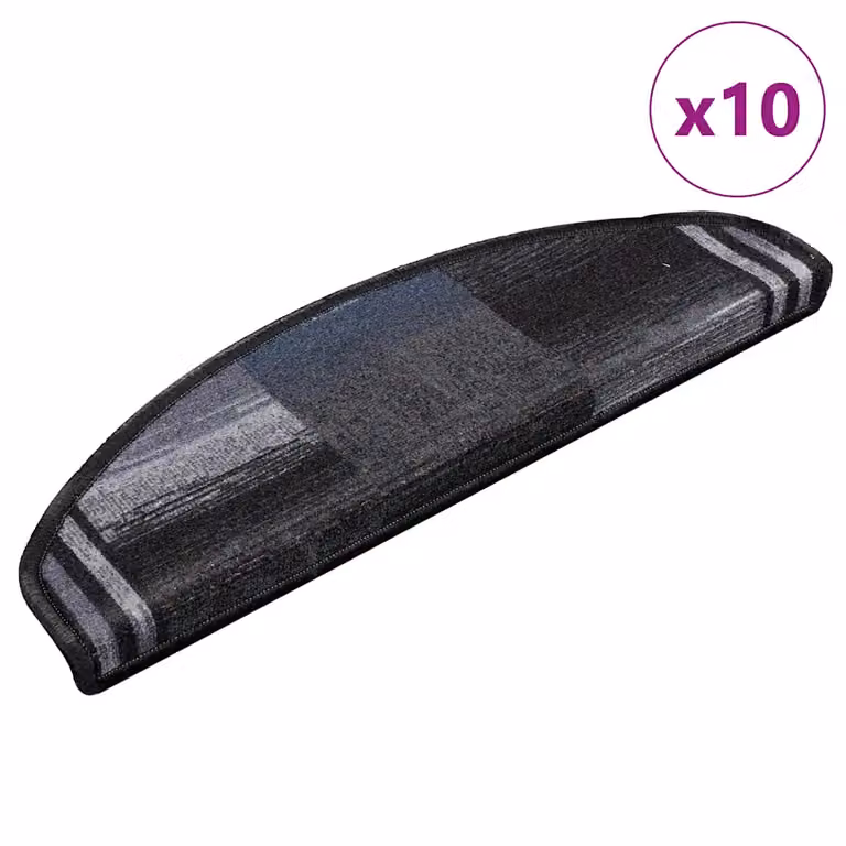vidaXL Tappetini per Scale Autoadesivi 10 pz 65x21x4 cm Nero e Grigio