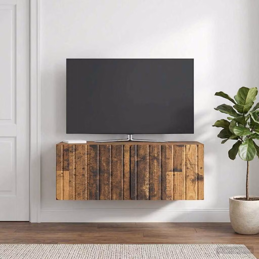 vidaXL Mobile Porta TV da Muro Moderno in Legno Marrone L: 78,5 cm, P: 41 cm, H: 30 cm