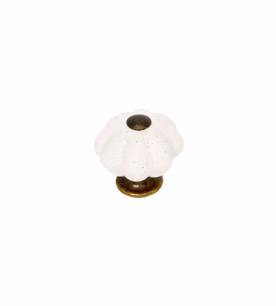 Pomolo Porcellana Bronzo Decorato Mm.25 Pz.2