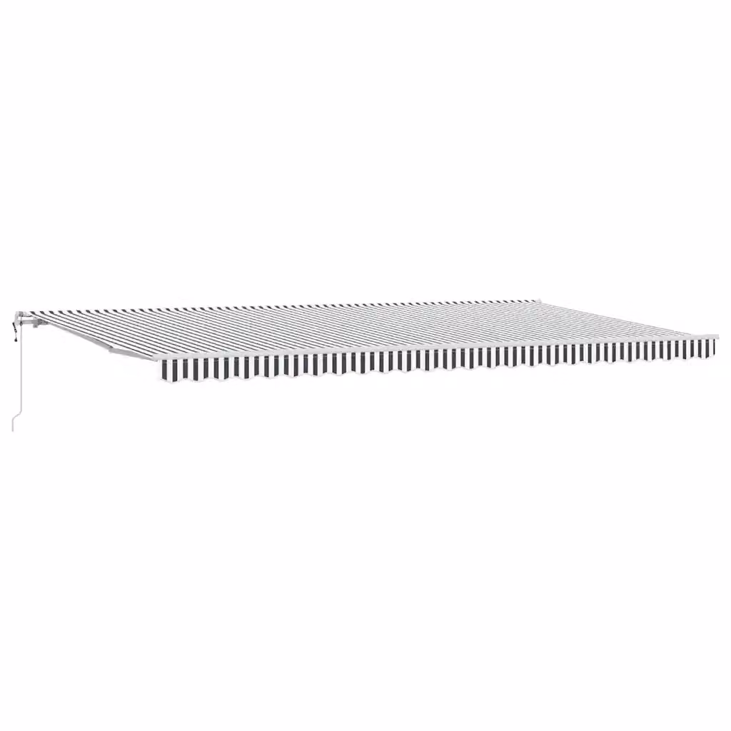 vidaXL Tenda Sole Retrattile Automatica con Bracci Pieghevoli in Alluminio e Poliestere, L: 600 cm, P: 300 cm, Colore Antracite e Bianco – 2
