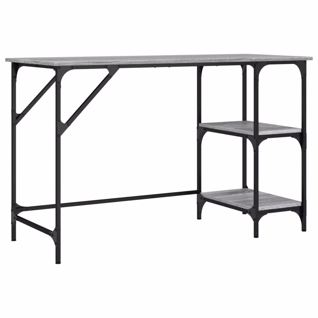 Scrivania Grigio Sonoma 120x50x75cm Metallo e Legno Multistrato