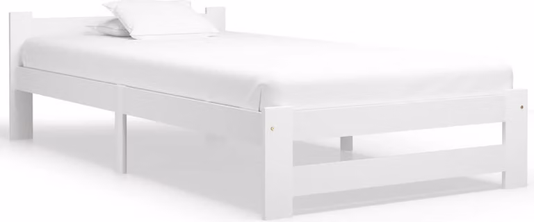 The Living Store Letto in legno massiccio di pino bianco 90x200 cm