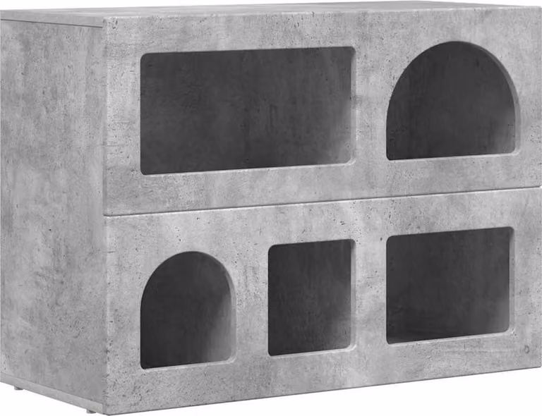 Credenza Grigio cemento 80.5 x 35 x 59 cm Legno multistrato