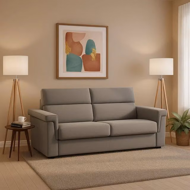 Divano Letto 2 Posti Tenna DMORA Grigio con Rivestimento Sfoderabile e Funzione Salvaspazio Made in Italy L: 185 cm, P: 95 cm – 1