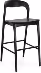 Sgabello MILEY Bizzotto nero con struttura in legno e finitura opaca