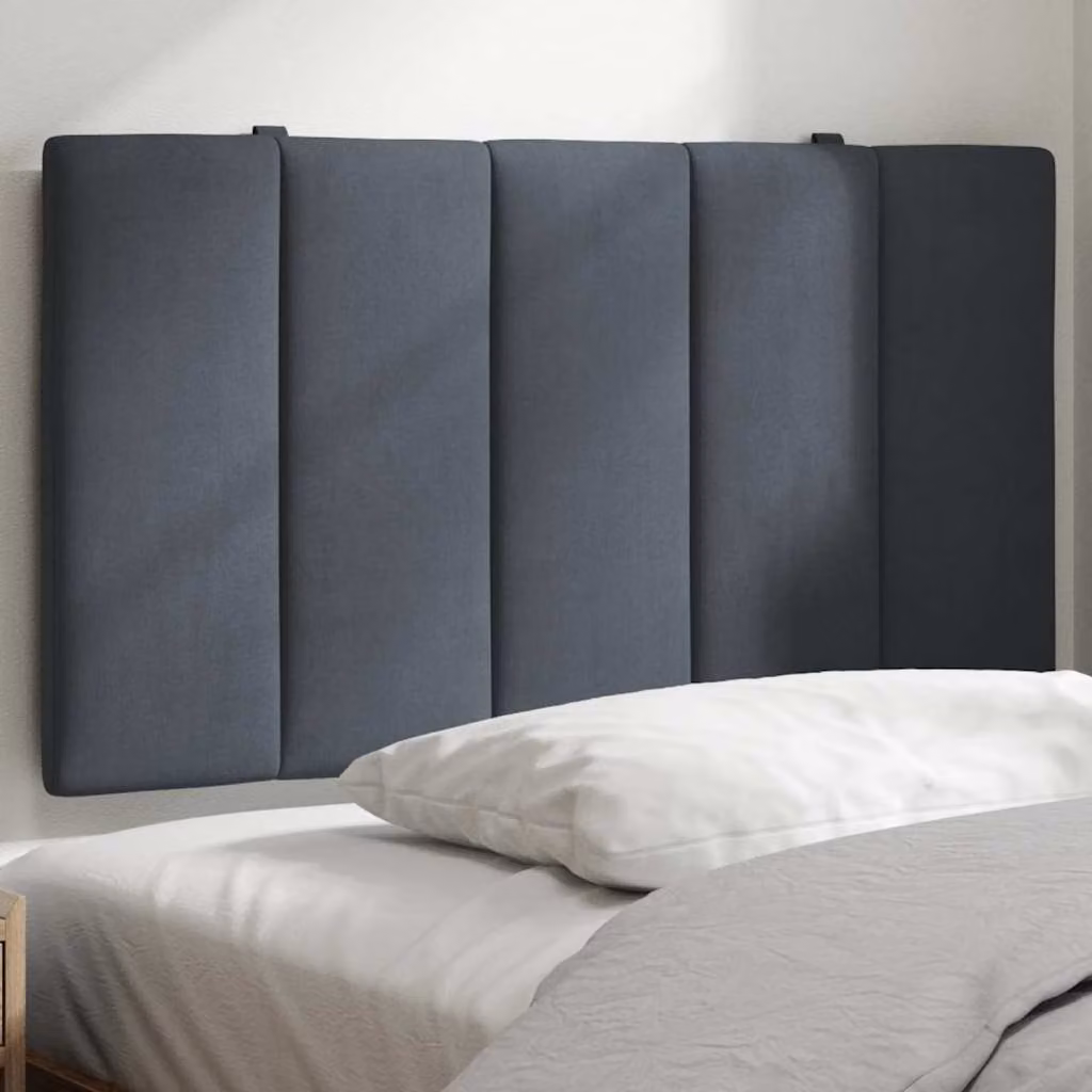 vidaXL Cuscino Testiera Hanko in Velluto Grigio, L: 80 cm, H: 45 cm, P: 3 cm