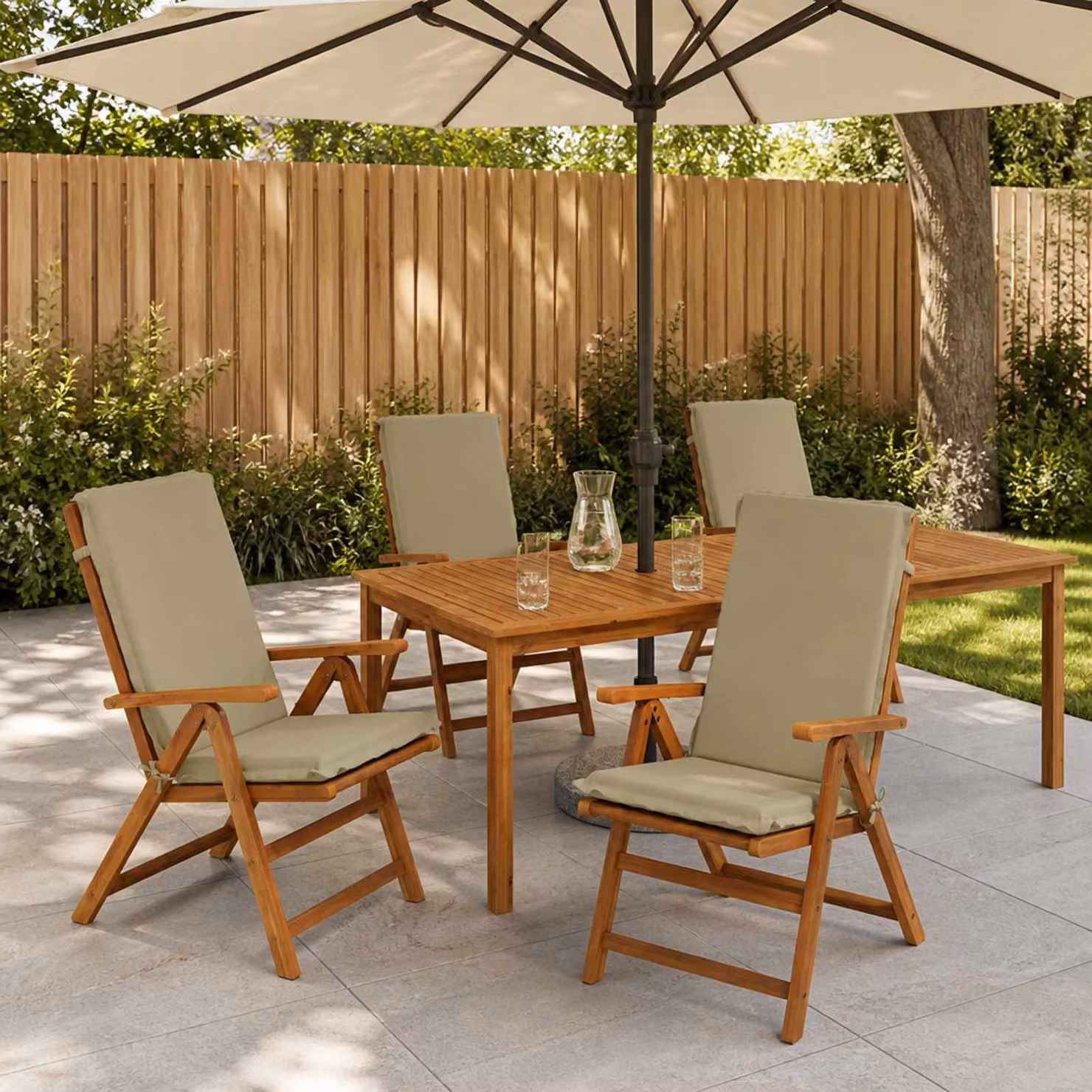 vidaXL Cuscino per sedia a schienale alto GEMERT 4 pz 100% Poliestere