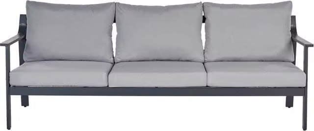Divano da giardino Beliani a 3 posti in alluminio con cuscini grigi in stile moderno