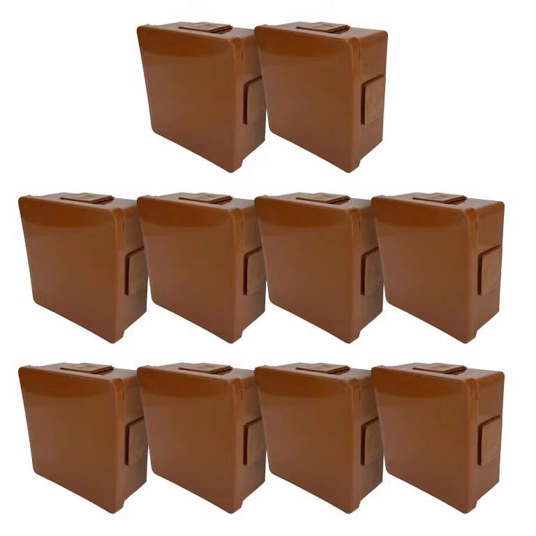 10x scatola da incasso 86x86x40mm IP55 4 ingressi con gommini a scatto marrone VP-01 EDO777906 EDO Technic