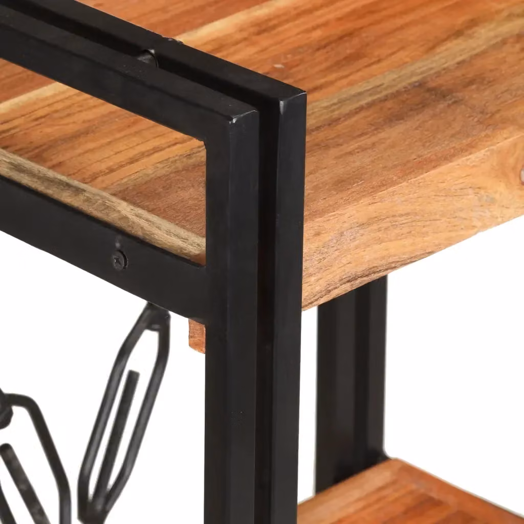 Libreria a 3 Ripiani Design Mania in Legno di Acacia e Metallo, Stile Industrial, Marrone, L 60 cm x P 30 cm x H 80 cm – 2