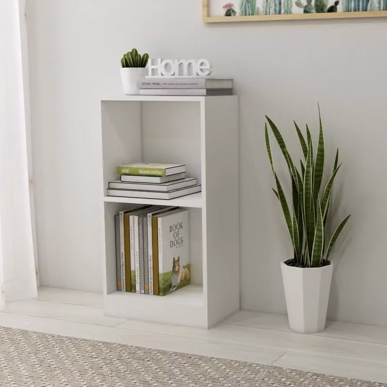 Libreria a parete bianca vidaXL in legno e MDF con pannello posteriore L 40 cm, P 24 cm, H 75 cm