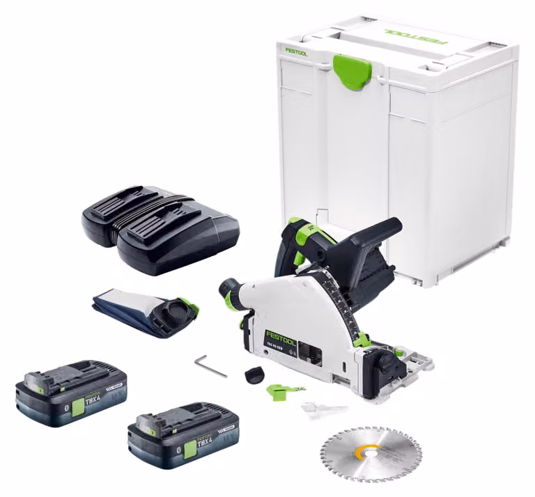 Sega a immersione a batteria Festool TSC 55 KEB-Basic 18 / 36 V 160 mm Brushless + 2x batteria 4,0 Ah + doppio caricabatterie + Systainer