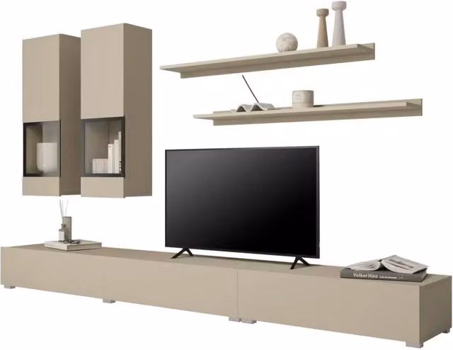 Set mobili da salotto RAMOS – Beige chiaro – Design contemporaneo senza LED