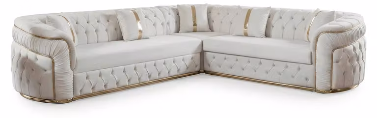 Divano angolare Chesterfield elegante, perfetto come elemento di spicco nel soggiorno
