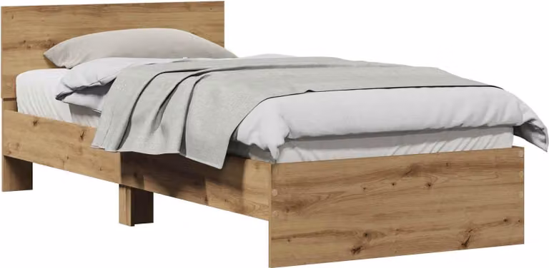 Struttura del letto con testiera Rovere artigianale 90 x 200 cm