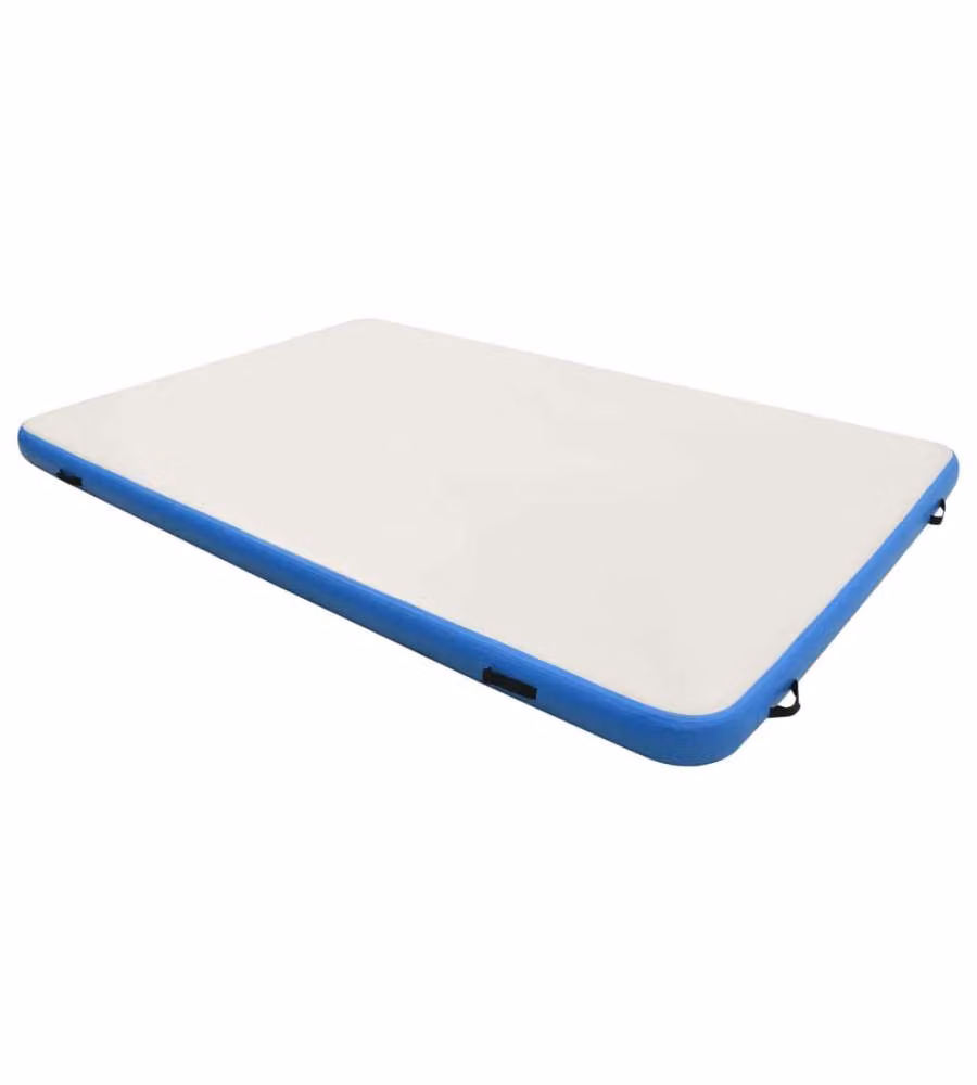 Tappeto Galleggiante Gonfiabile Blu e Bianco 200x150x15 cm