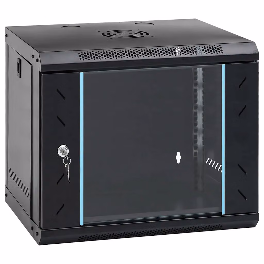 Armadietto di rete vidaXL in acciaio nero L 53 x P 45 x H 45 cm