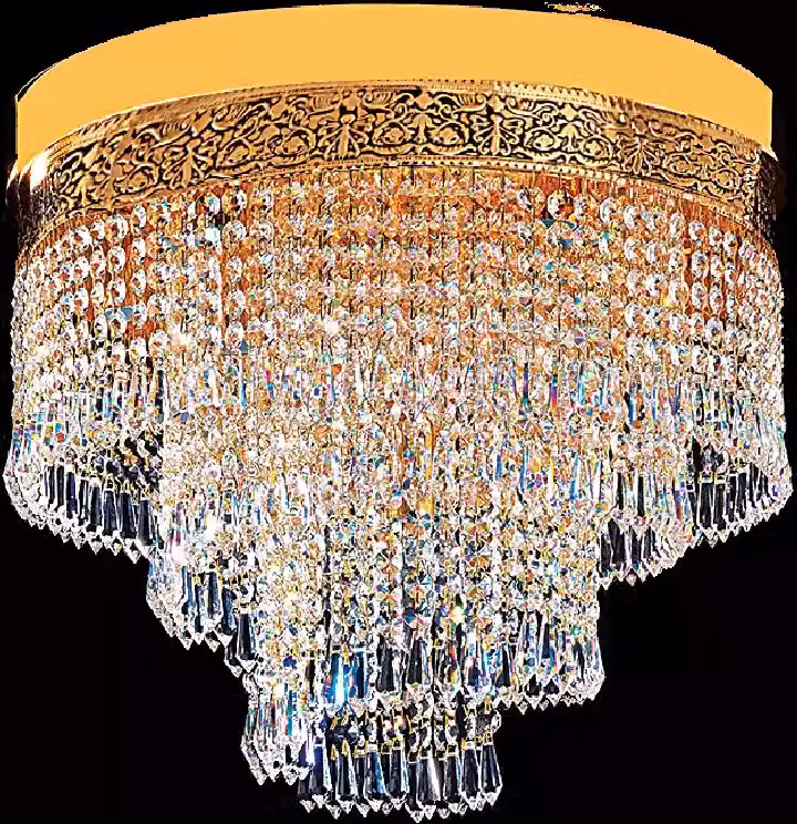 Deckenleuchter Luxus Gold Kronleuchter Deckenlampe Lüster Kristall Art