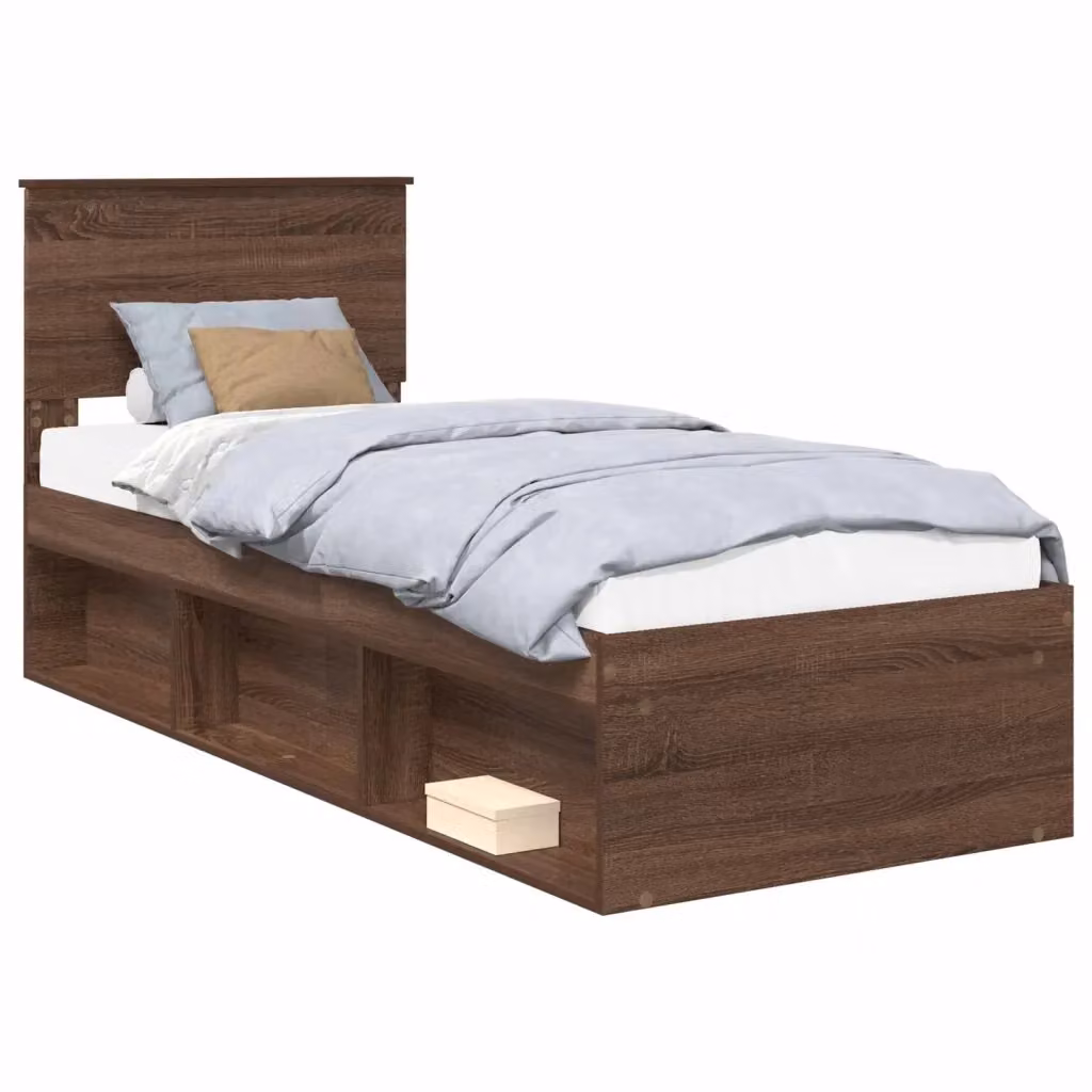 Struttura letto in pino massello vidaXL colore marrone L 80 x P 190 cm – 2