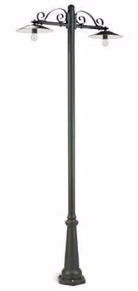 Palo Da Esterno Contemporaneo Antique Alluminio E Porcellana Grigio 2 Luci E27