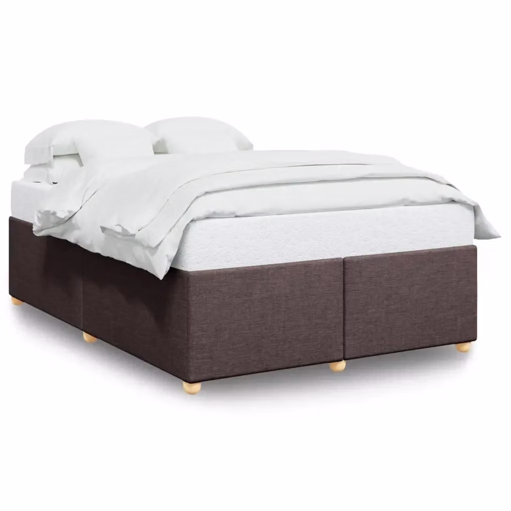 Giroletto vidaXL in tessuto marrone scuro con doghe in legno L/P: 140 x 190 cm – 2
