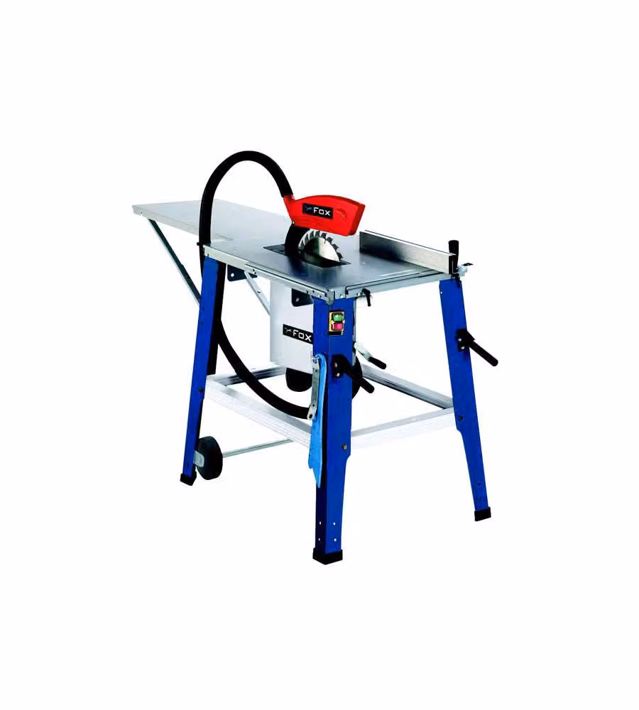 Banco Sega Circolare Foxfemi Femijob con Motore a Induzione da 2000 W e Disco da 315 mm, Colore Nero e Blu con Ruote e Piano Esteso – 1