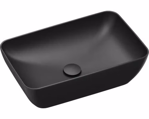 Lavabo da appoggio RAVAK Uni in Vetroceramica nera 500 x 310 x 125 mm XJX0D150000