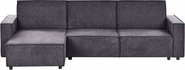 Divano letto angolare Beliani Grigio, modello moderno a L con funzione letto click-clack, imbottito in tessuto, lato destro L/P/H: 290 x 173 x 86 cm – 1