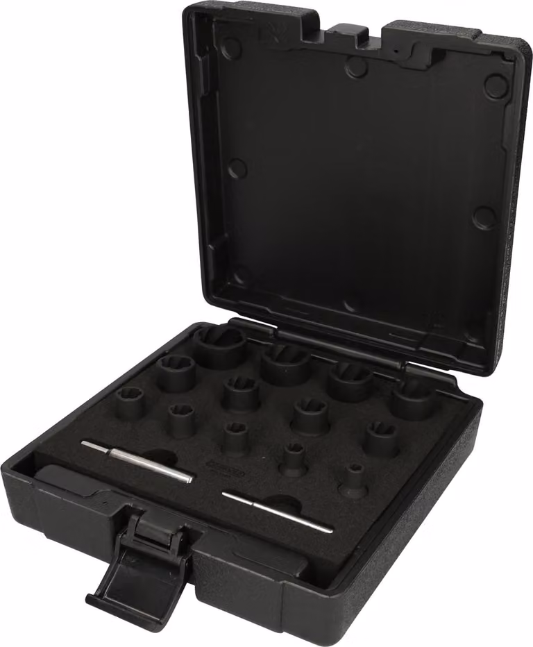 KS TOOLS Set di bussole con profilo a spirale da 1/4"+1/2" 15 pezzi - 913.1460