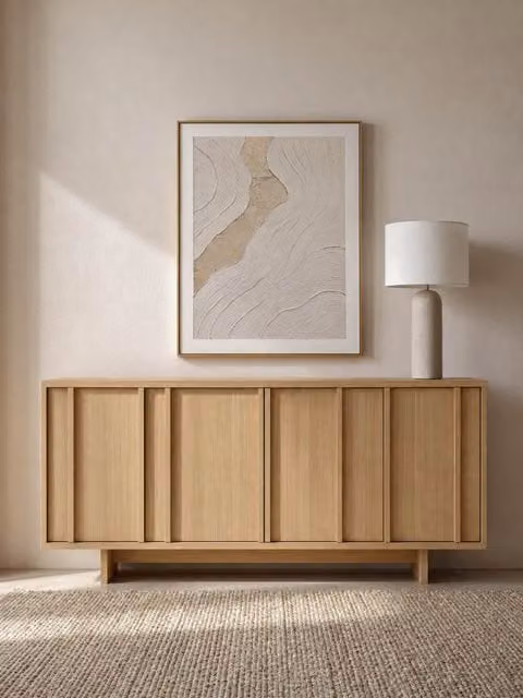 Credenza moderna Tides Kenay Home in legno e melamina colore beige e marrone