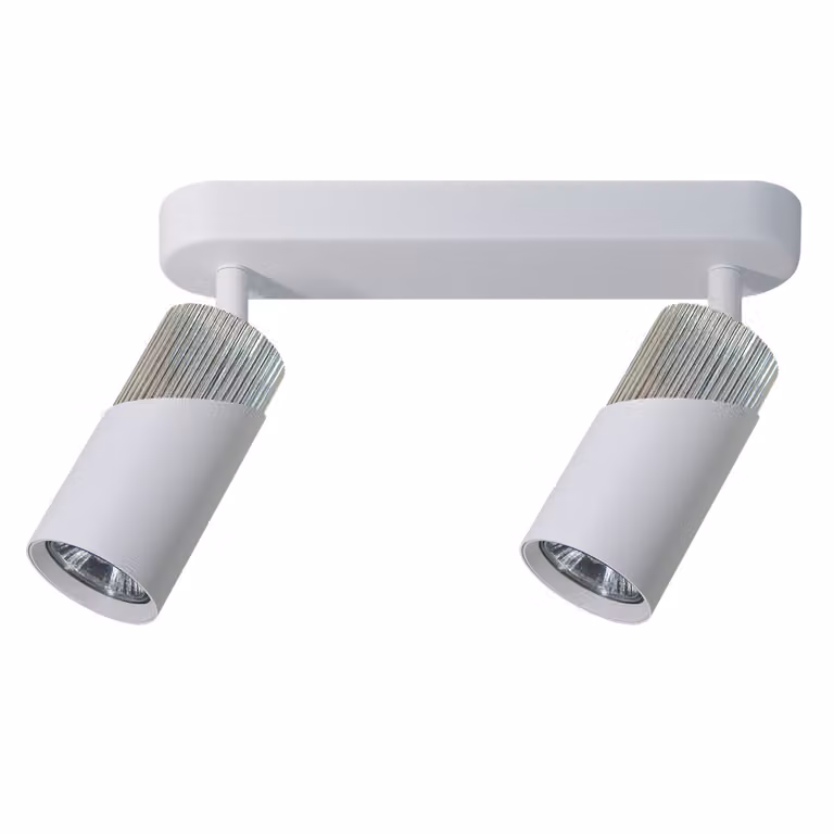 Striscia luminosa a soffitto due faretti bianco cromo NEO 2xGU10 8W Milagro