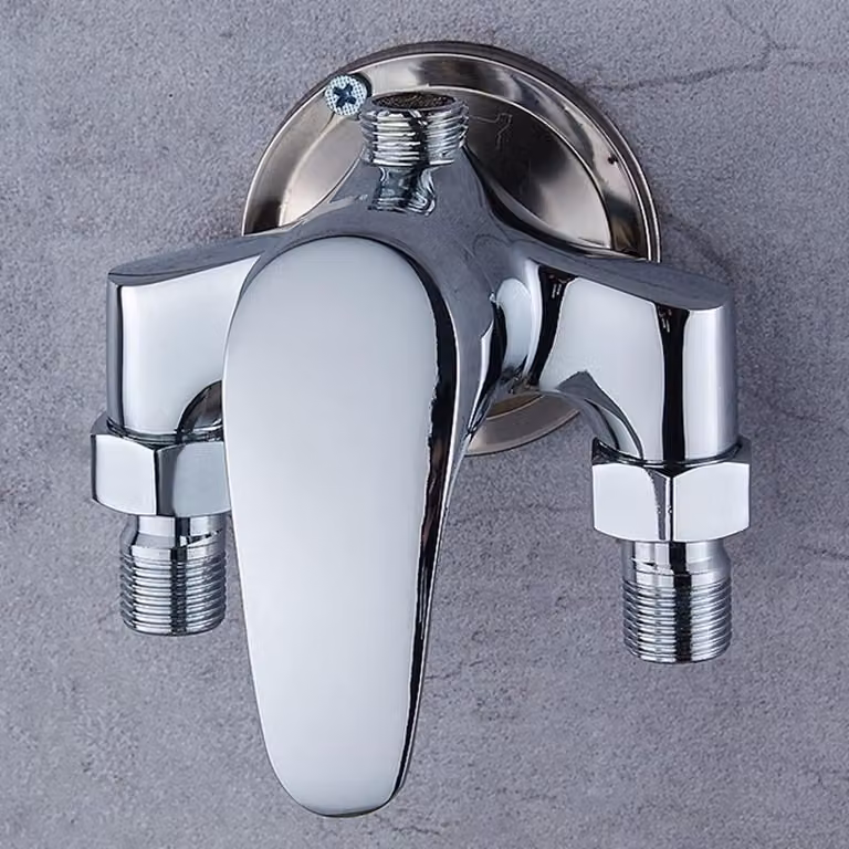Solidchoice - Set di rubinetto per doccia in ottone con acqua calda e fredda