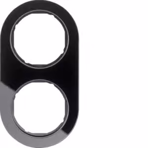 Telaio Berker a 2 ingressi R.Classic in vetro nero 10122016