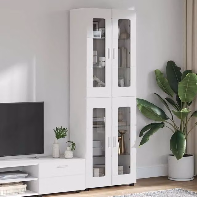 Credenza FLORIN 60 x 35 x 182 cm Bianco Lucido 3397908