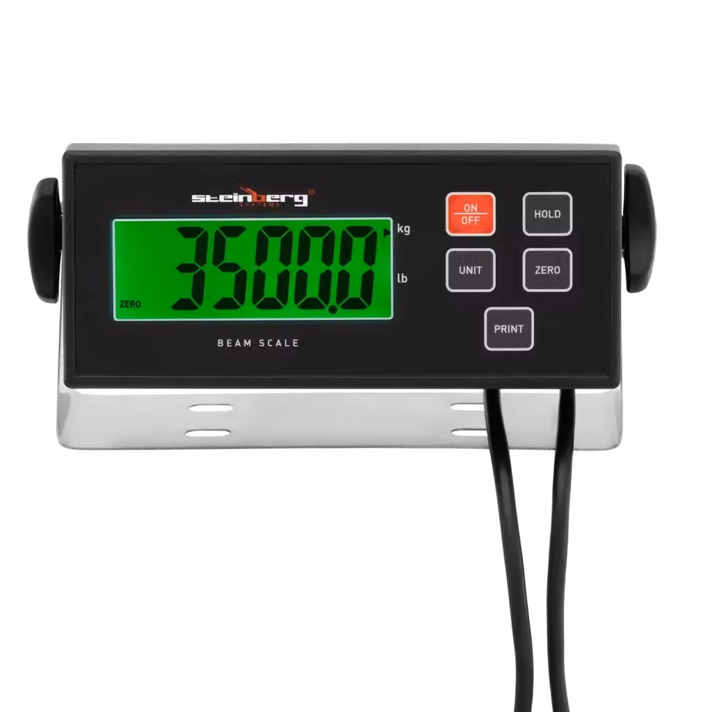 Barre di pesatura HELLOSHOP26 in acciaio al carbonio e alluminio pressofuso con schermo LCD esterno, colore nero, L: 100 cm, P: 10 cm, capacità 3500 kg / 0,5 kg – 2