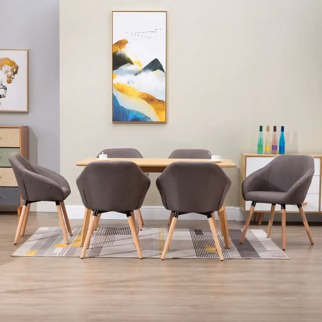 Sedie da Pranzo 6 pz Grigio Talpa in Tessuto 278426
