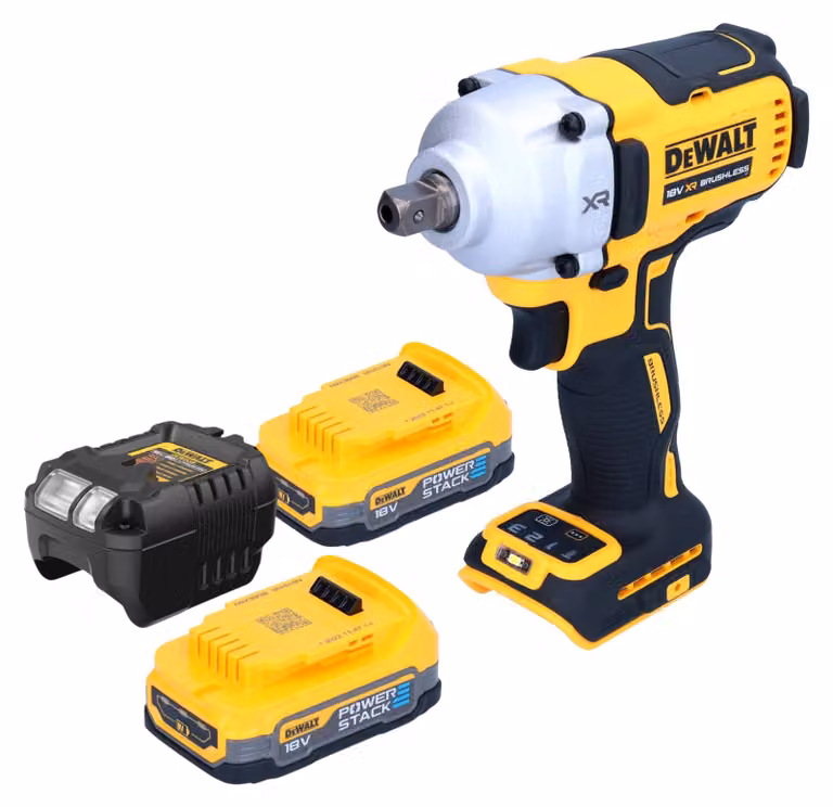 Avvitatore a impulsi a batteria DeWalt DCF 892 E2 18 V 812 Nm 1/2" brushless + 2x batteria Powerstack 1,7 Ah + caricatore
