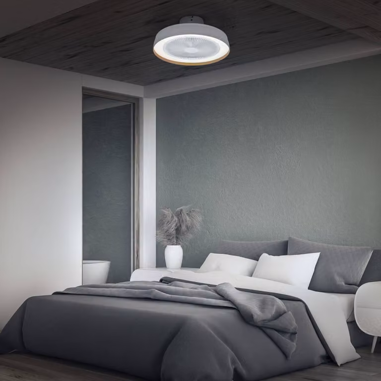 OSRAM Ventilatore da soffitto LED ENCAPSULATE, Ø 48 cm, bianco, CCT dimmerabile, Bianco / Opale, Soggiorno / Sala da pranzo, Plastica, Moderno