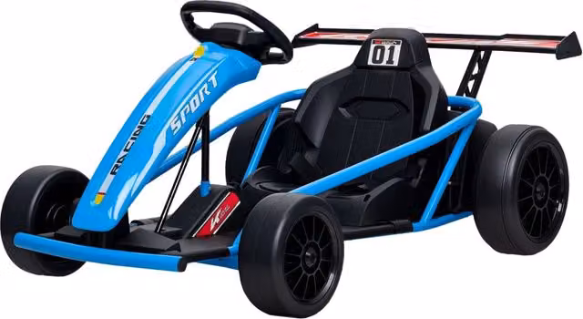 Kart elettrico per bambini 119 x 77 x 54 cm derapata controllata velocità 6-13 km/h design contemporaneo in PP blu scuro 21_0000653