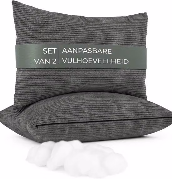 Sofa Cuscino Fluff - Set a 2 pezzi - Corduroy - Flessibile e Morbido