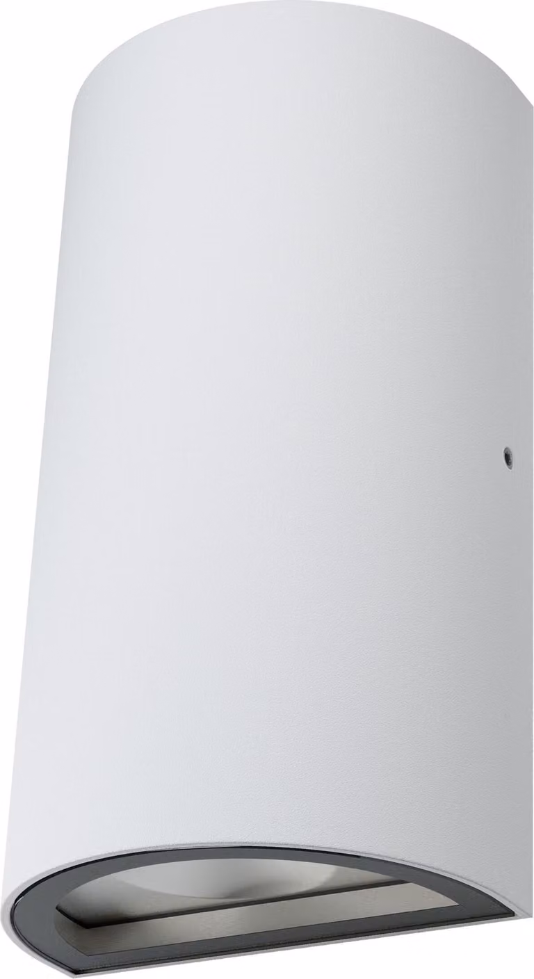 OSRAM ENDURA Style apparecchio LED classico per esterni con emissione di luce in alto e in basso, rotondo, in alluminio bianco, protezione IP44, per facciate e ingressi